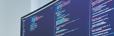 Beeldscherm met programmeercode